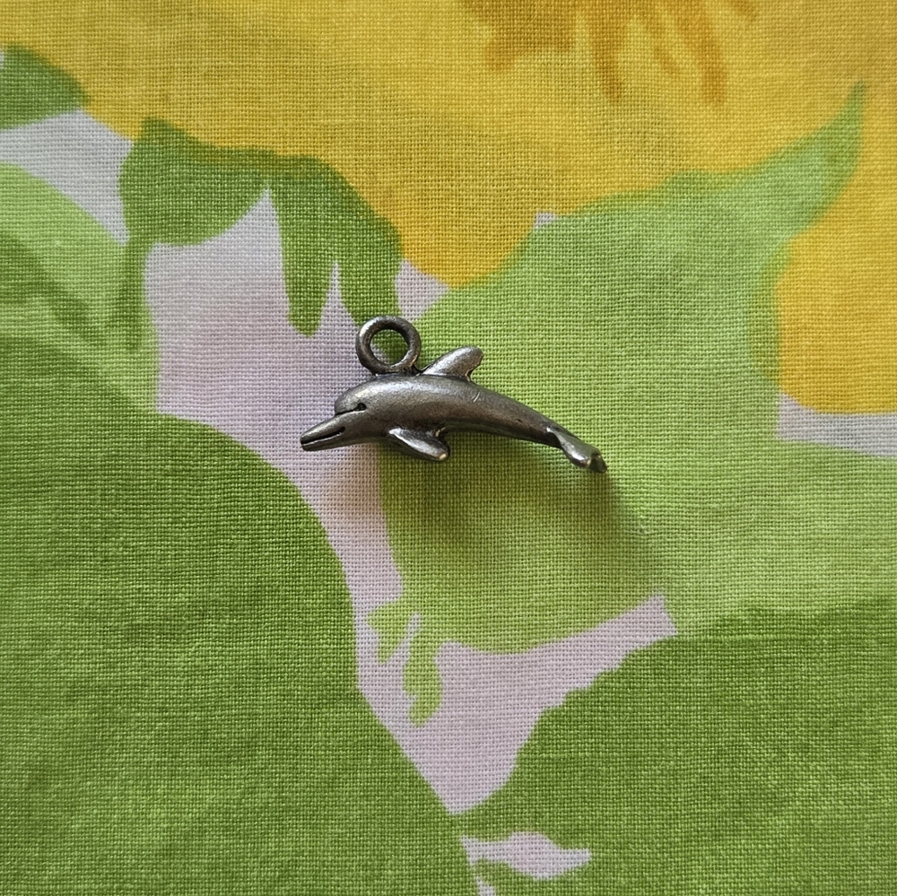 Vintage Silvertone Dolphin Charm
